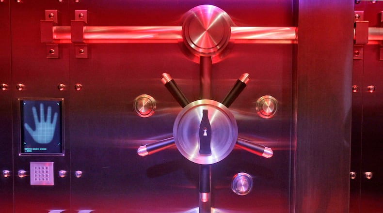 Dec. 8, 2011 - Atlanta - The vault where the formula is purported to be kept appears to have many security features. Coca-Cola's secret formula found a new home at the World of Coca-Cola after being housed at SunTrust since 1925.