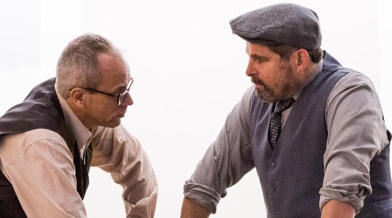 Sam R. Ross (left) and Brian Kurlander co-star in Theatrical Outfit’s “The Pitmen Painters.” CONTRIBUTED BY CASEY GARDNER