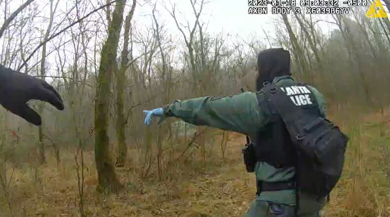 A portion of one body camera video released by the Atlanta Police Department shows officers reacting to the Jan. 18 shooting involving state troopers and activist Manuel "Tortuguita" Teran.