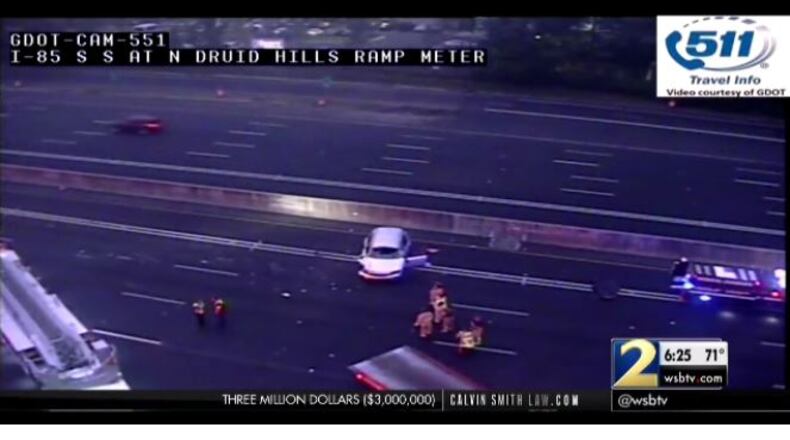 A woman was killed Sunday in a crash in DeKalb County. (Credit: Channel 2 Action News)