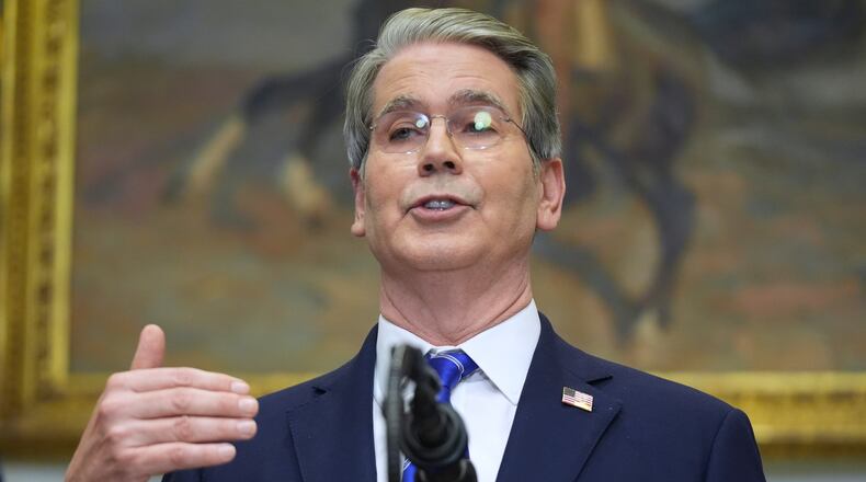 Treasury Secretary Scott Bessent speaks during an event on "Trump Accounts" for kids in the Roosevelt Room of the White House, Tuesday, Dec. 2, 2025, in Washington. (AP Photo/Evan Vucci)