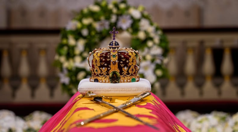 Norway's King Harald V's coffin is placed in the Palace Chapel in Oslo, Monday, Aug. 31, 2026. (Cornelius Poppe/Pool Photo via AP)