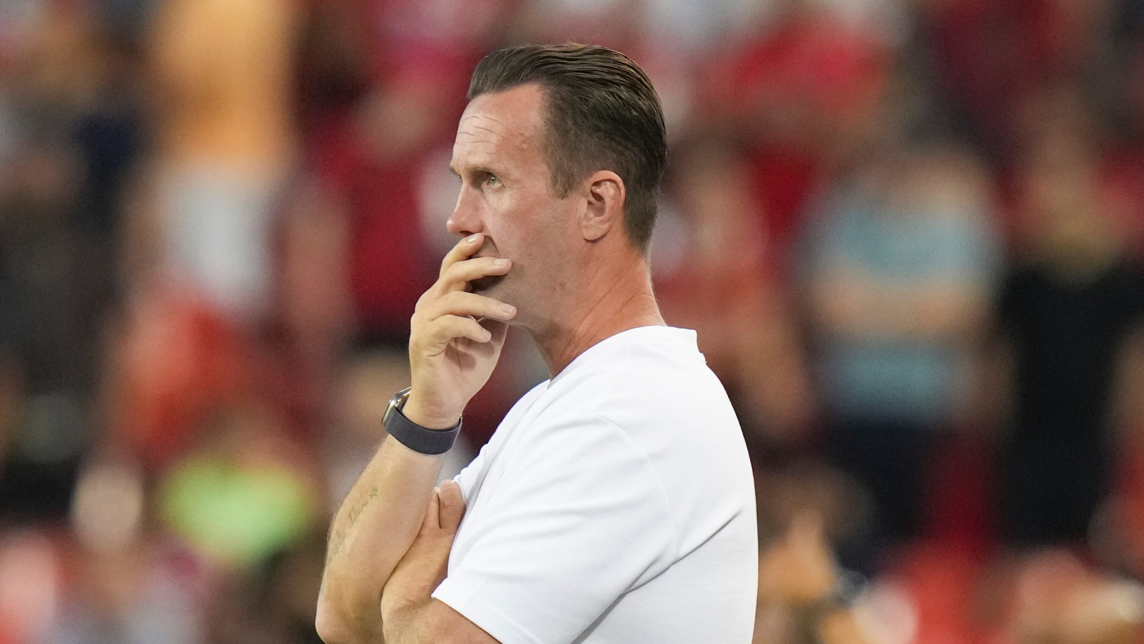 (Defending) set piece is an attitude thing. Set piece is to be strong physically and go through a wall, if you have to. And I don’t see that,” Atlanta United manager Ronny Deila said after Wednesday's game. (Chris Young/The Canadian Press via AP)