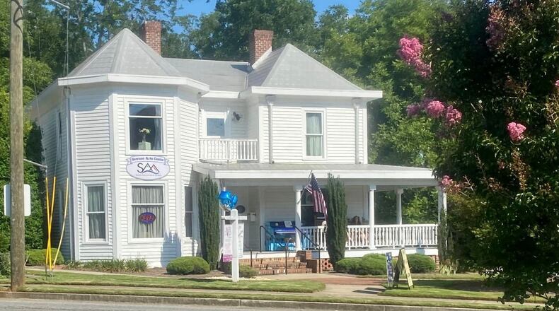 Midnight on June 10 is the online deadline to enter photos of artwork for the “Summer in the City” community art show at the Historic Brannon Heard House shown here, 111 Pilgrim Mill Road, Cumming. (Courtesy of Cumming Arts Center)