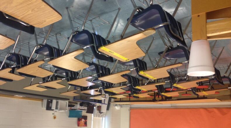 Forsyth County students are sheltering in place because of a tornado warning. TAMMY JOYNER / TJOYNER@AJC.COM