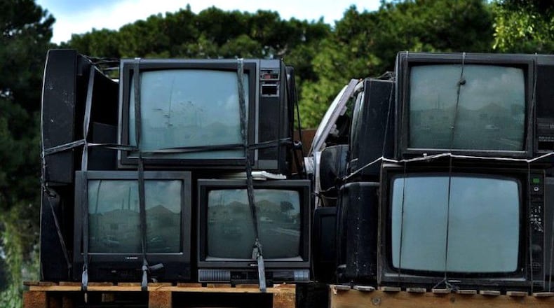 Difficult-to-recycle items, like old televisions, will be accepted — for a fee — at “Greenstock Day” from 9 a.m. to 1 p.m. April 30 at Woodstock Elementary School, Woodstock. AJC FILE