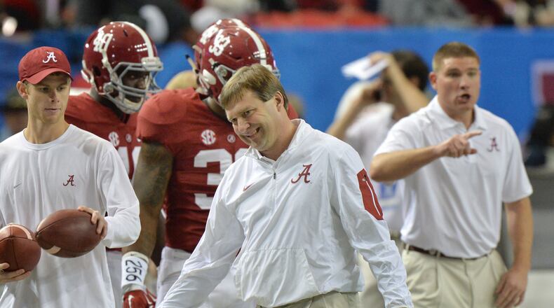 Alabama defensive coordinator Kirby Smart, a former Georgia safety, will be the Bulldogs' new head coach. (Hyosub Shin / hshin@ajc.com)