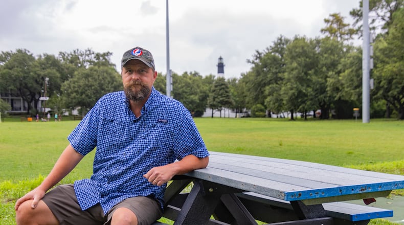Greg Poole poses for a photo at Jaycee Park on Tuesday, August 6, 2024 in Tybee Island, GA. (AJC Photo/Katelyn Myrick)