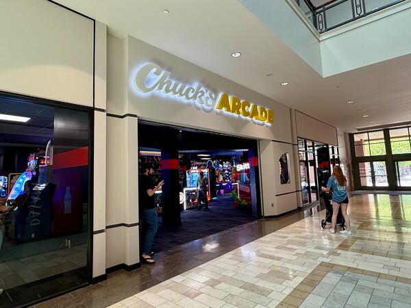 Chuck's Arcade opened in the Mall of Georgia in Buford on June 27, 2025, next to Dillard's. (Danielle Charbonneau/AJC)