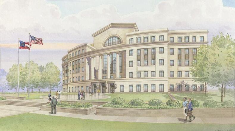An artist rendering of the new judicial complex to be built across the street from the Georgia Capitol.