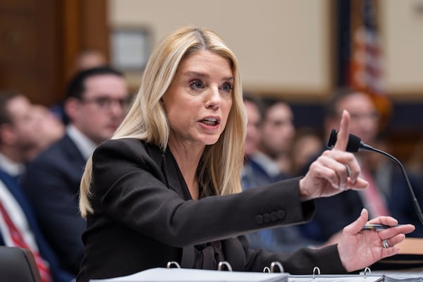 Then-Attorney General Pam Bondi testifies during a House Judiciary Committee oversight hearing on Capitol Hill on Feb. 11, 2026. (J. Scott Applewhite/AP)