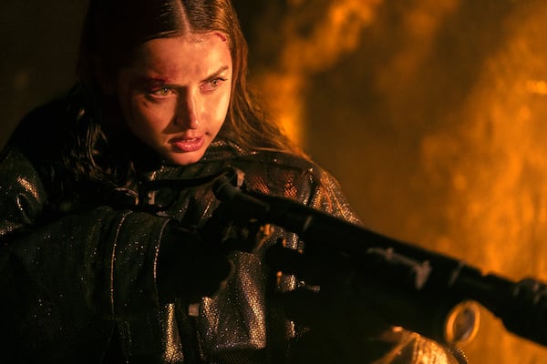 This image released by Lionsgate shows Ana de Armas in a scene from "Ballerina." (Lionsgate via AP)