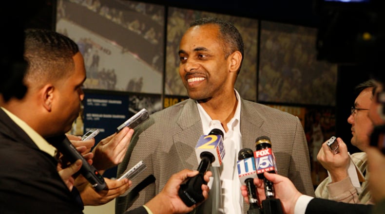 Georgia Tech basketball coach Paul Hewitt discusses his decision to remain at Georgia Tech turning down a job offer from St. John's during a press conference at the Zelnak Center in Atlanta on Thursday night, March 25, 2010.