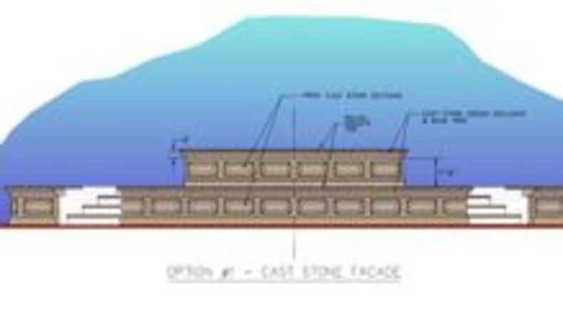 This rendering shows the structural improvements planned for the Heritage Park Fountain in downtown Fayetteville. Courtesy Fayette County