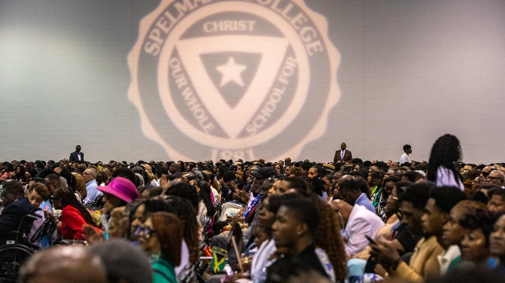 Spelman College holds its 137th commencement at the Georgia International Convention Center on Sunday, May 19, 2024. (Jenni Girtman for The Atlanta Journal-Constitution)