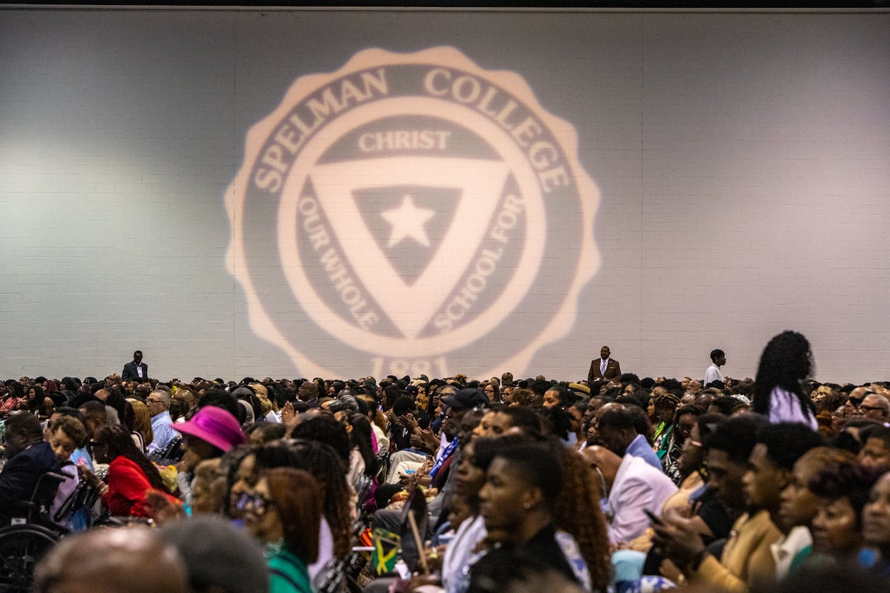 Spelman College holds its 137th commencement at the Georgia International Convention Center on Sunday, May 19, 2024. (Jenni Girtman for The Atlanta Journal-Constitution)