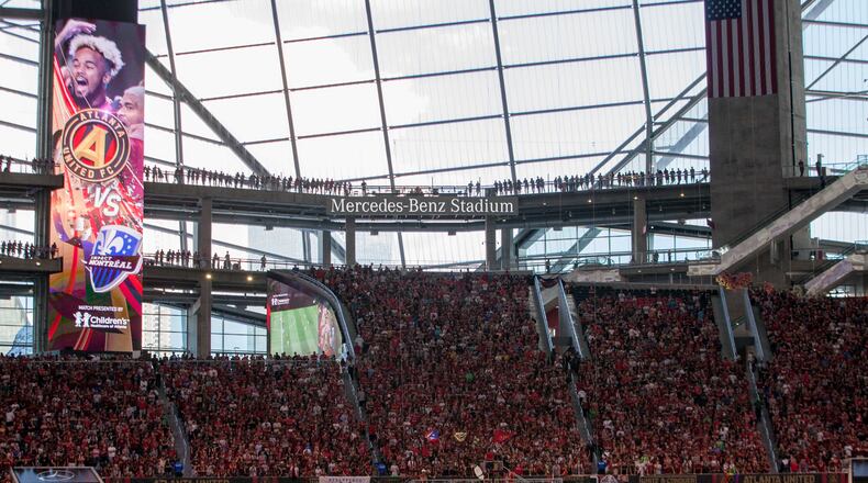 Atlanta United takes on Montreal Impact during the first half of a MLS soccer game at Mercedes-Benz Stadium, Sunday, Sept. 24, 2017, in Atlanta. BRANDEN CAMP/SPECIAL