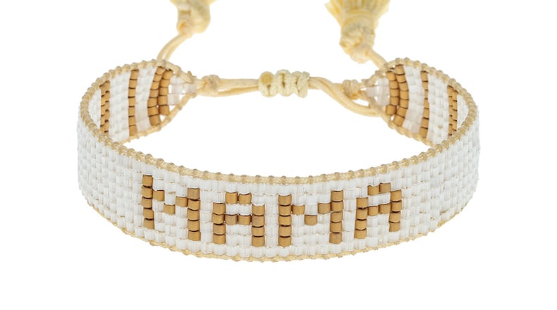A bead bracelet with gold tassels will complement her ensembles well beyond Mother’s Day.
Courtesy of Hart