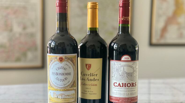 Although wines made from malbec grapes usually are associated with Argentina, they have played a role in French winemaking for centuries. Krista Slater for The Atlanta Journal-Constitution