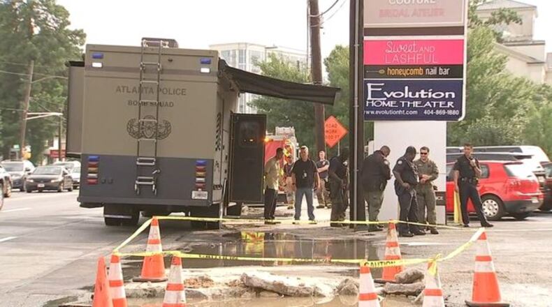 A device found Monday inside a returned rental car in Buckhead was not a grenade, Atlanta police said.