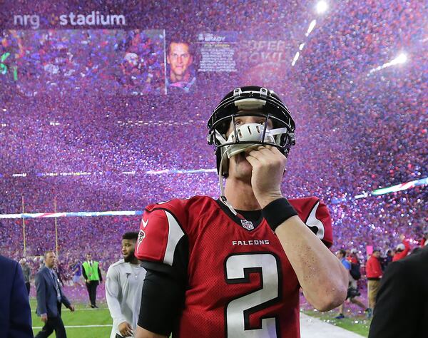 Falcons quarterback Matt Ryan after losing the Super Bowl. (Curtis Compton/AJC)