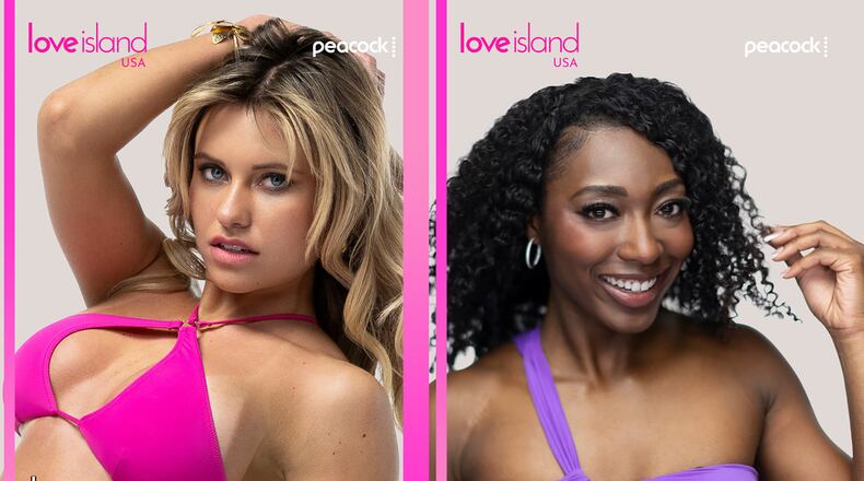 Kenzie Annis, a KSU nursing school graduate, and marketing specialist Aniya Harvey from Tyrone are both on "Love Island" Season 8. (Courtesy of Peacock)