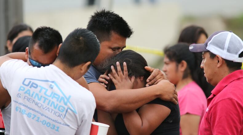DeKalb fire Battalion Chief Doug Brown said arriving units found flames showing, but were able to quickly douse the fire. JOHN SPINK/JSPINK@AJC.COM