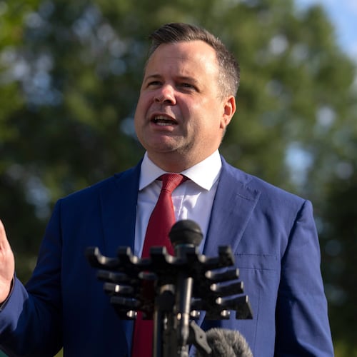 FILE - Director of the Federal Housing Finance Agency Bill Pulte speaks with reporters at the White House, Sept. 2, 2025, in Washington. (AP Photo/Mark Schiefelbein, File)