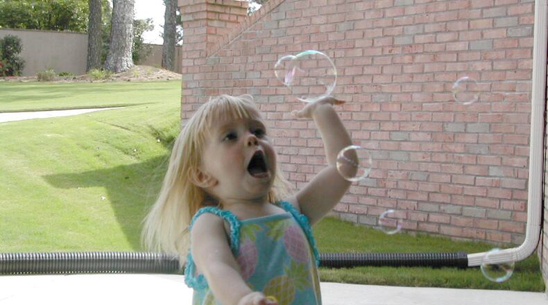 James Massara sent in this photo showing the excitement on his granddaughter Kara's face when she learned to blow bubbles.