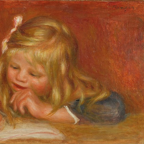 This photo provided by City of Cagnes-sur-Mer, southern France, shows 'Coco lisant', a painting by Pierre-Auguste Renoir stolen at the Renoir museum, in Cagnes-sur-Mer, Tuesday, Sept. 8, 2026. (City of Cagnes-sur-Mer via AP)
