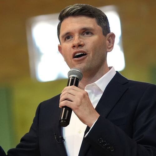 Democratic U.S. Senate candidate Texas state Rep. James Talarico speaks at a food drive at the Frederick Douglass Human Services and Justice Center, Wednesday, Sept. 9, 2026, in Dallas. (AP Photo/Julia Demaree Nikhinson)