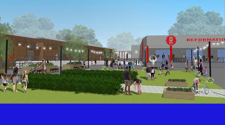 Artist’s rendering depicts the future main warehouse and production facility for Reformation Brewery at The Mill on Etowah in Canton. REFORMATION BREWERY