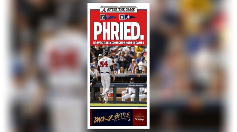 Expanded coverage of Braves NLDS Game 1 in the ePaper