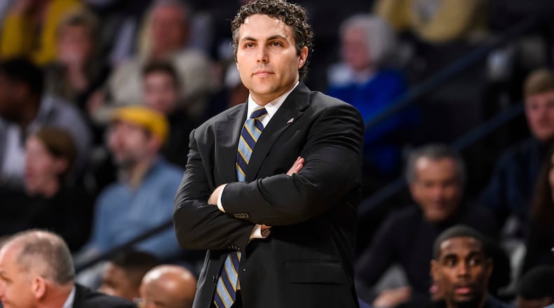 Georgia Tech head coach Josh Pastner watches his team in the first half of an NCAA college basketball game against North Carolina State in Atlanta, Thursday, March 1, 2018. (AP Photo/Danny Karnik)