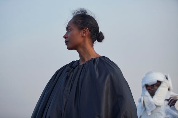 This image released by A24 shows Susan Chardy in a scene from "On Becoming a Guinea Fowl." (Chibesa Mulumba/A24 via AP)