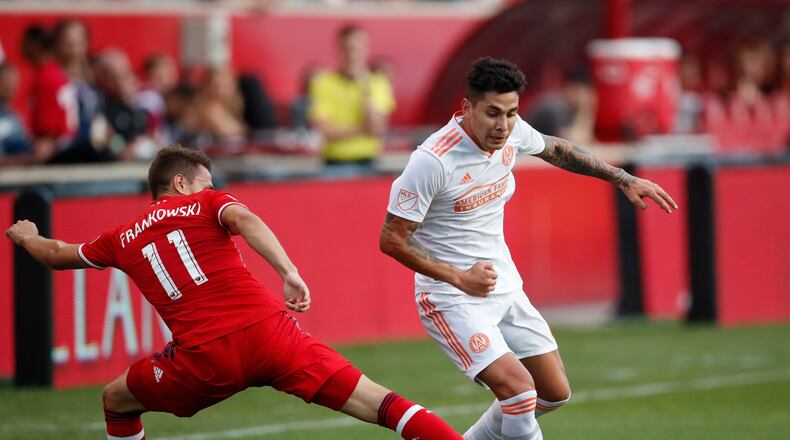 During the match at SeatGeek Stadium in Bridgeview, Illinois. (Photo by Jeff Hayes/Atlanta United)