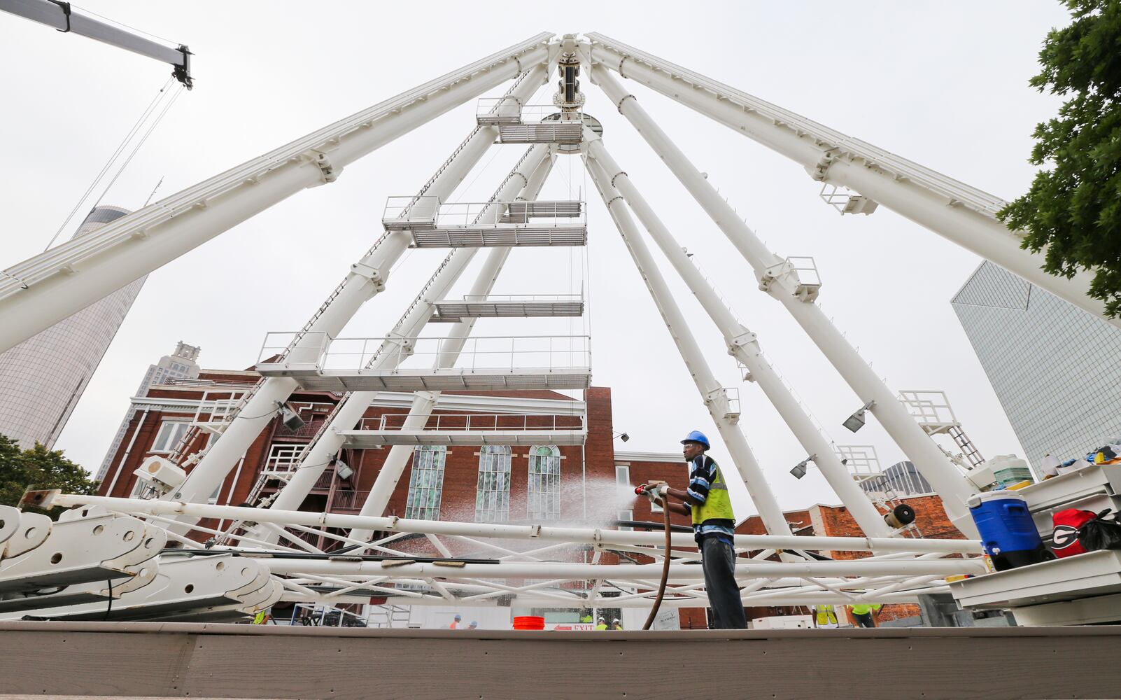 SkyView ferris wheel is going up downtown