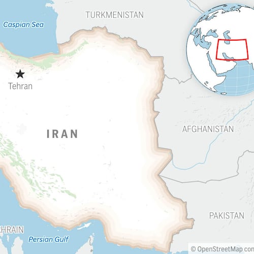 This is a locator map for Iran with its capital, Tehran. (AP Photo)