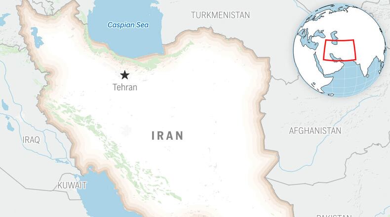 This is a locator map for Iran with its capital, Tehran. (AP Photo)