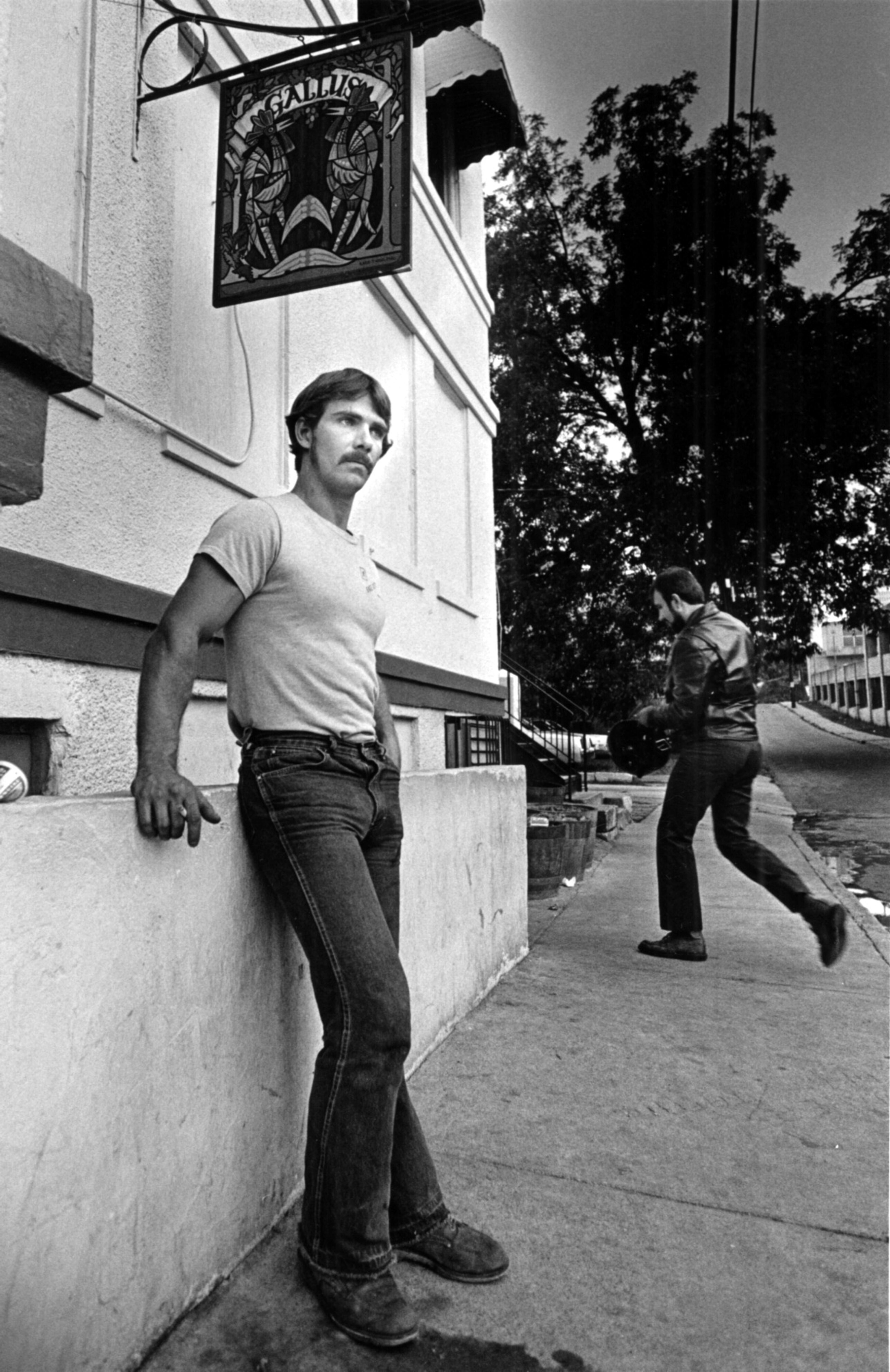 Sept. 7, 1984: Atlanta, Ga.: Cypress St.: L.D. Wilson, 27 says 'I've been hustling since I was twelve years old. Wilson, who along with other hustlers in front of the Gallus restaurant at 6th and Cyprus do various favors for money.