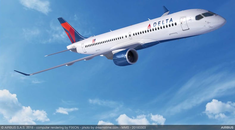 Rendering of Delta A220-300. Source: Airbus