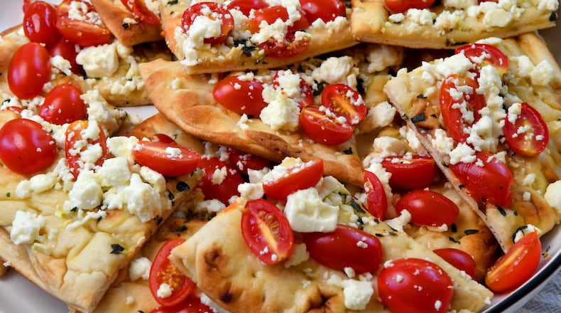 240623 Atlanta, Ga: Tomato-Feta Flatbread. Photo for use in 5:30 Challenge column 080424challenge (CHRIS HUNT FOR THE ATLANTA JOURNAL-CONSTITUTION)