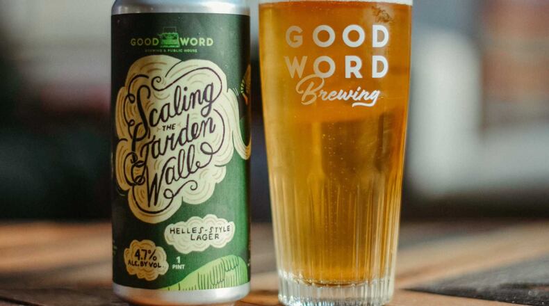 Good Word Scaling the Garden Wall is a Helles-style lager brewed with smoked malt.