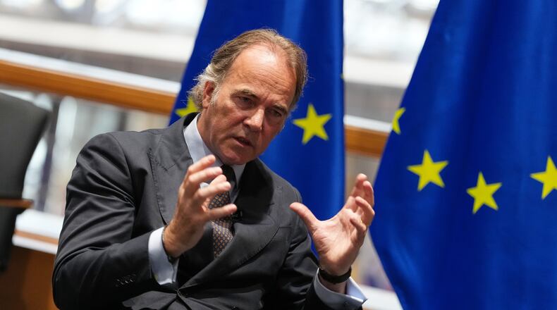 European Union Counter-Terrorism Coordinator Bartjan Wegter speaks during an interview with The Associated Press in Brussels, Thursday, Sept. 3, 2026. (AP Photo/Virginia Mayo)