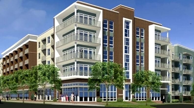 Artist rendering of mixed use project on Avondale Estates’ western boundary. Work should start soon and take at least 18 months. Courtesy of South City Partners.