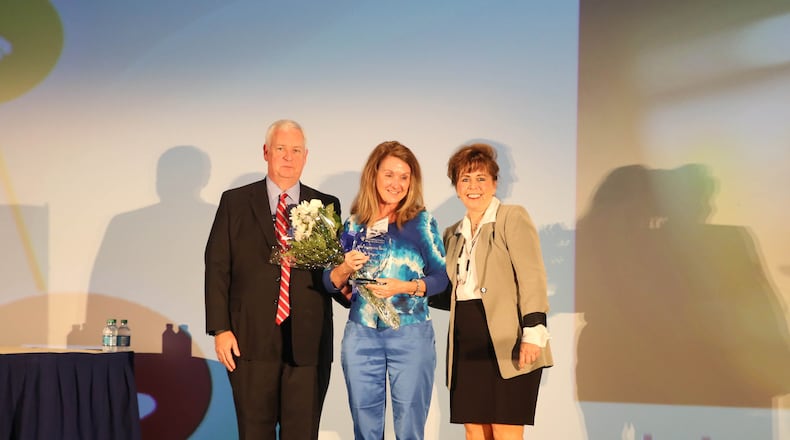 Pictured here, from left to right: Kevin Riley, executive editor of The Atlanta Journal-Constitution; Tammy King, chief nurse executive at Shepherd Center at the inaugural winner of the AJCJobs Celebrating Nurses Executive Nursing Leadership Excellence Award; and Linda A. Streit, dean of the Georgia Baptist College of Nursing at Mercer University, sponsor of the award.