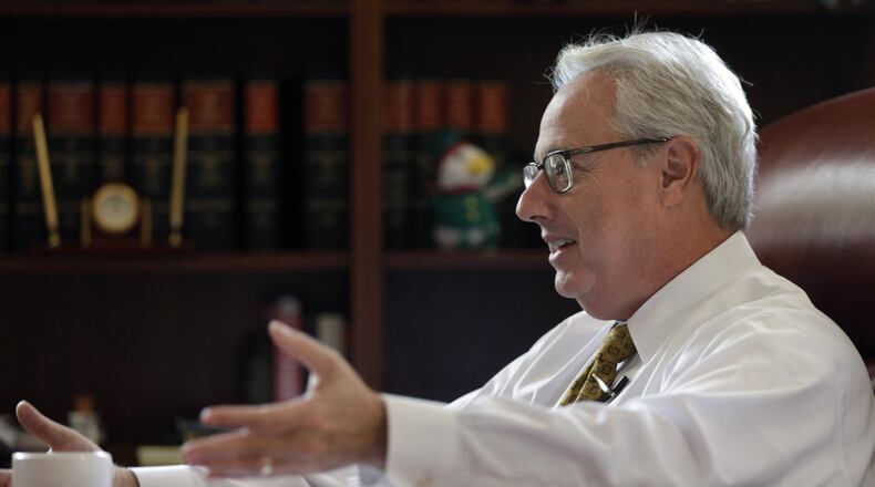 Sam Olens in his office on Wednesday, Oct. 19, 2016. BOB ANDRES / STAFF