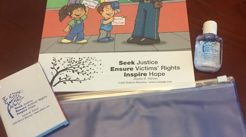 Kid Kits are available at Cobb Fire Stations to raise awareness of National Crime Victims’ Rights Week. (Courtesy of Cobb County)