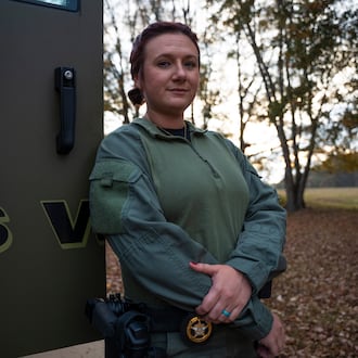 Deputy Kirstie Gentry is the first woman to serve on the Carroll County Sheriff's Office's SWAT team. She also works as their medic. (Olivia Bowdoin for the AJC)