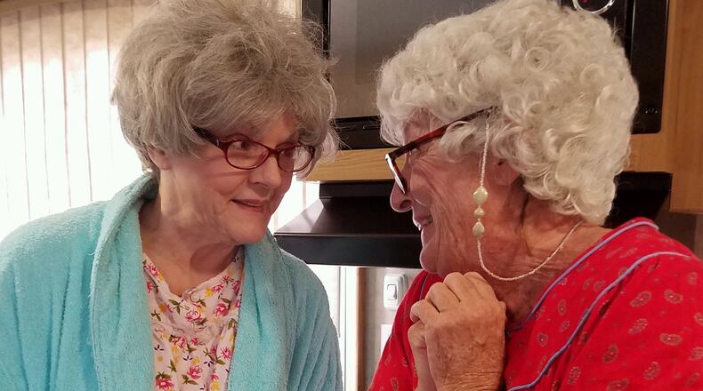 Karen Howell (left) and Barbara Bradshaw co-star as daughter and mother in the ART Station comedy-drama “Pie in the Sky.” CONTRIBUTED BY ART STATION